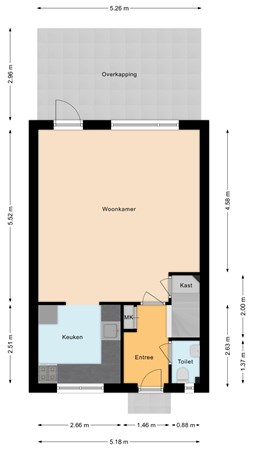 Plattegrond - Noordergaard 20, 3481 TZ Harmelen - Begane grond.jpg